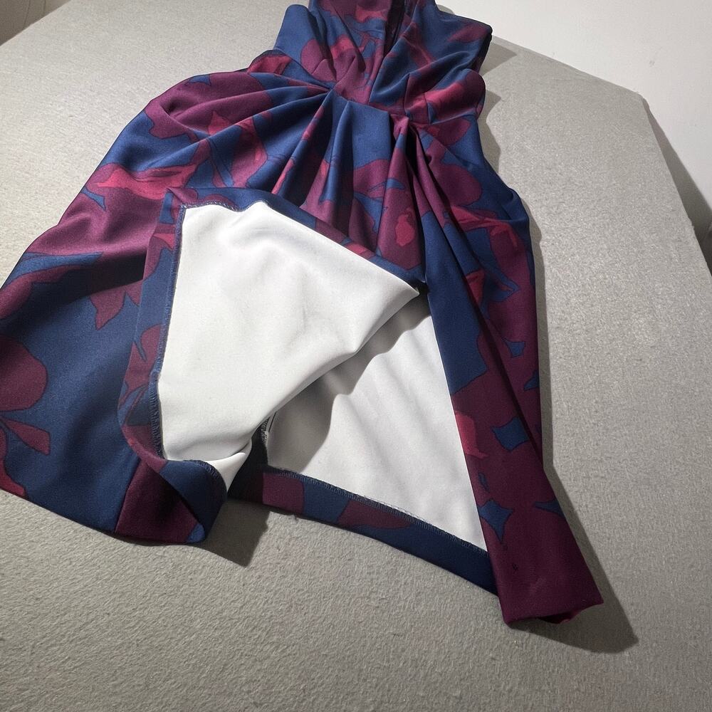 Donna Karan New York Floral Fit & Flare Dress Blue Magenta Size 8 - Picture 15 of 16